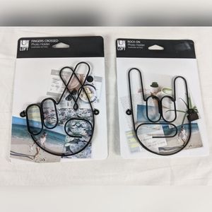 Umbra Loft Hand Photo Holders Fingers Crossed and Rock On NEW NIP